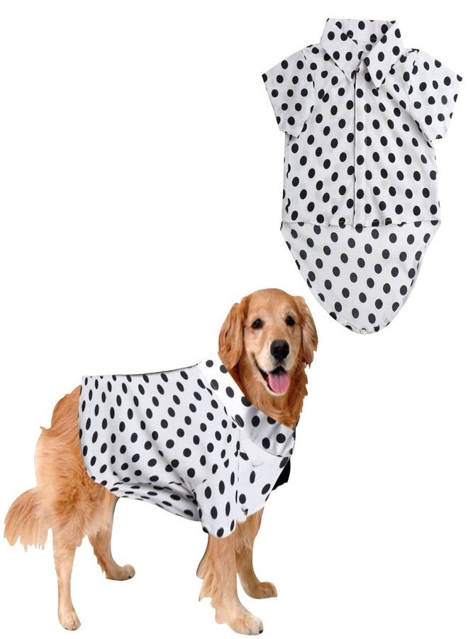 Sage Square Crazy Printed Dog Shirt, Trending Dog Shirt Ultra Soft & Light Weight, Comfortable & Breathable Dog Apparel, Trendy Outfit (Polka White) (XSmall - 12inch) - Image 1